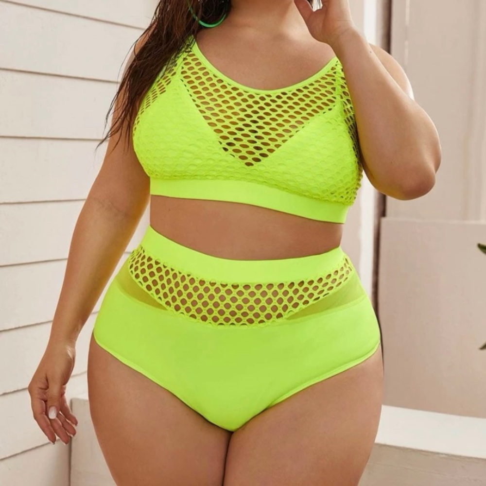 Shein Neon high waisted bikini
